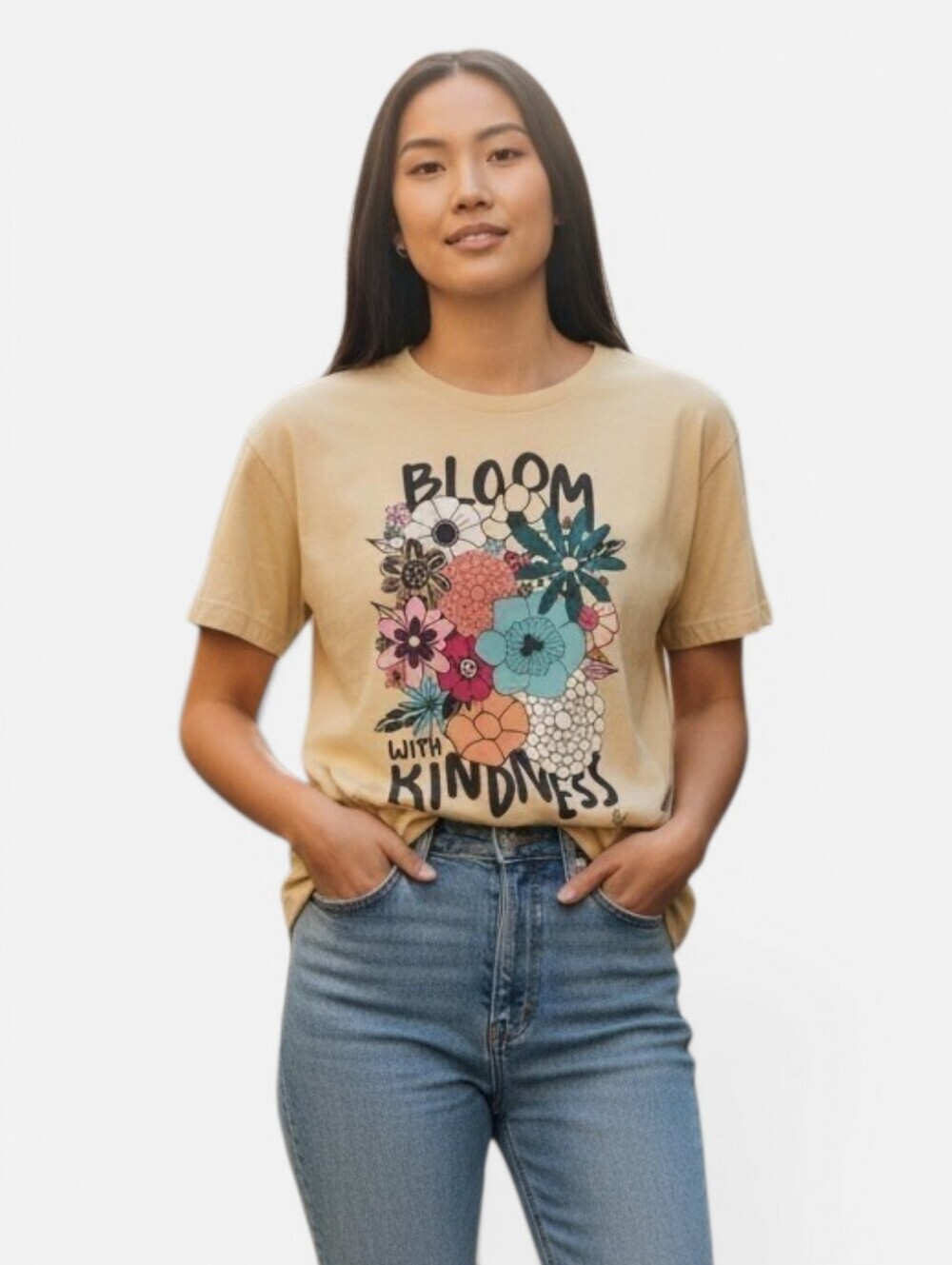 Grace & Lace Bloom With Kindness T-shirt Yellow Floral Size XS